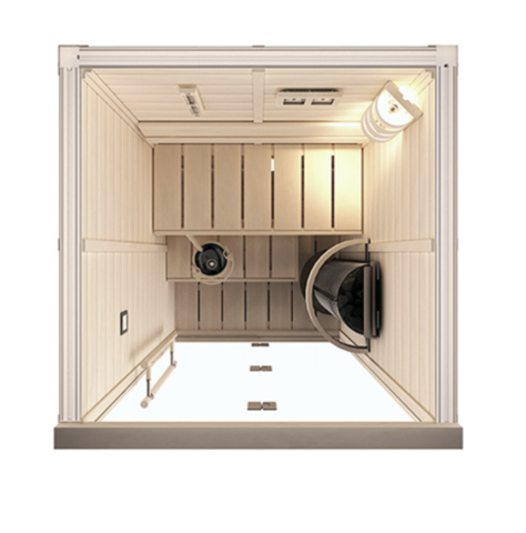 САУНА В СБОРЕ SAWO 1414RS-PS-G (1,4М Х 1,4М, ЕЛЬ, ПОЛНОСТЬЮ СТЕКЛЯННАЯ СТЕНА, ДИЗАЙН PIANO, ПРАВАЯ) (рис.1)